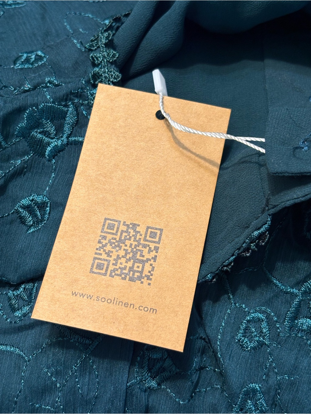 Soolinen Teal Embroidered Lace Tunic Dress Boho Lagenlook Nwt * — image 6 of 8